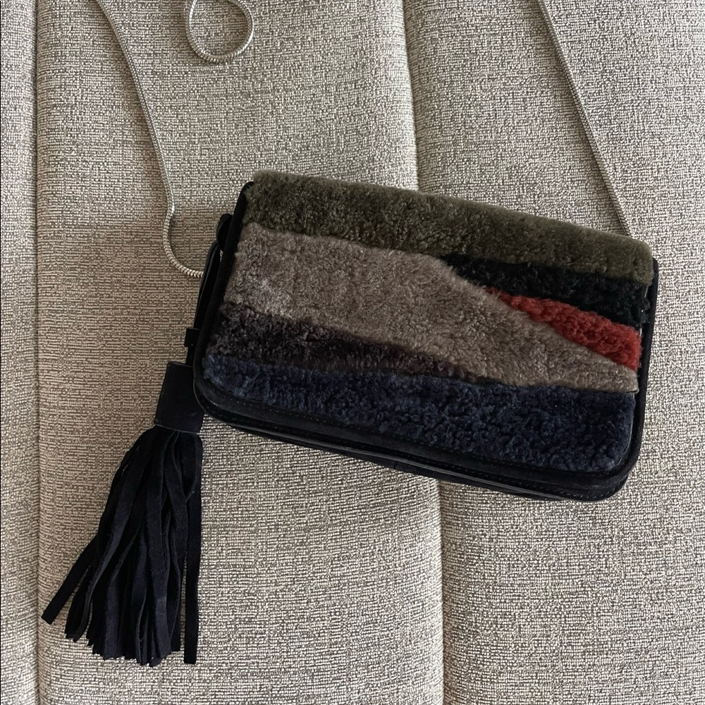 AllSaints Bando Genuine Shearling Crossbody